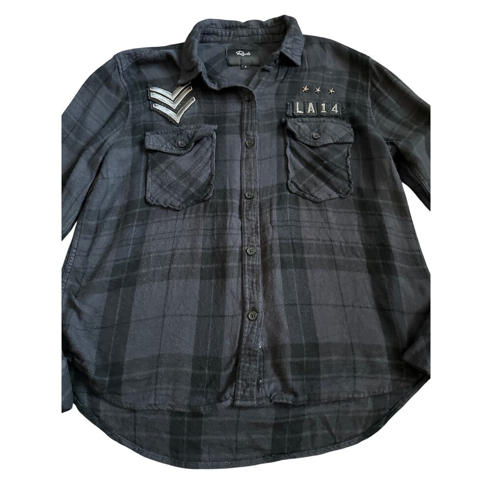 Rails Plaid Pepper Button Up Shirt Juniper Black Size Small - Picture 6 of 9